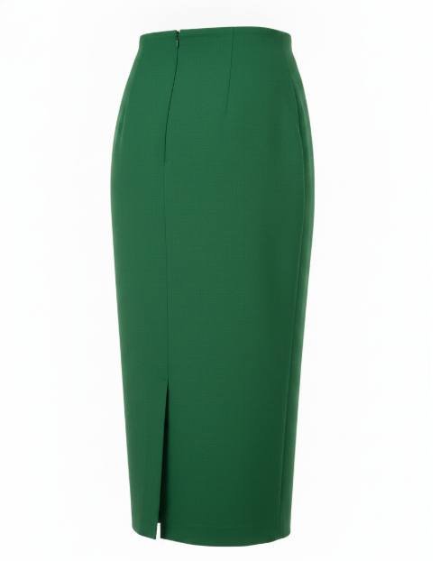 Green Pencil Midi Skirt