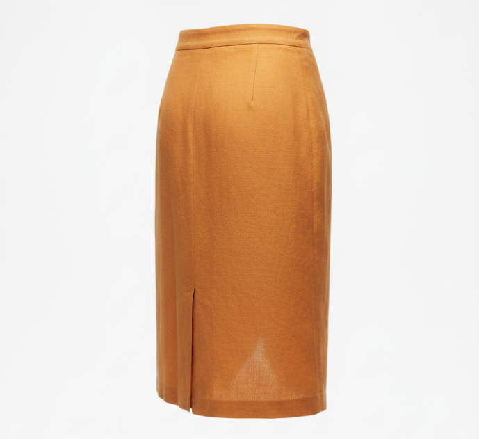 Orange Wrap Front Skirt