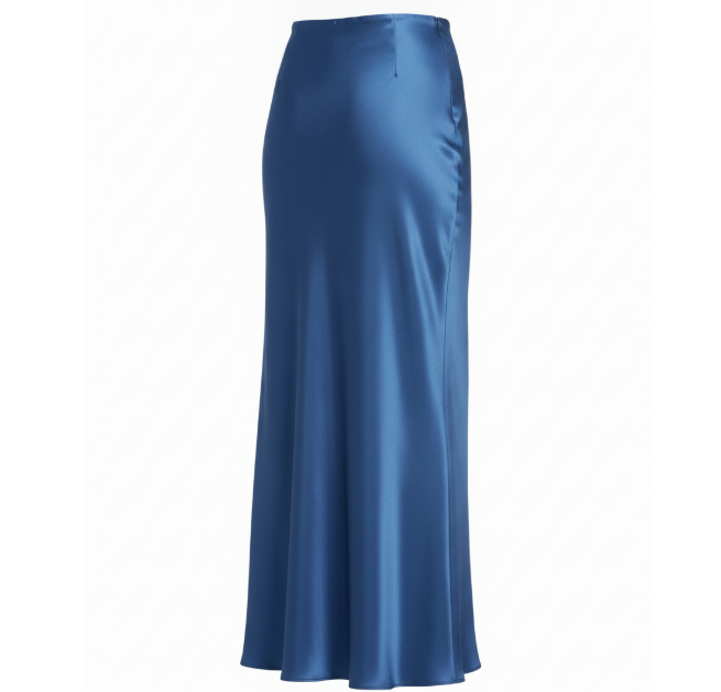 Blue Slip Maxi Skirt