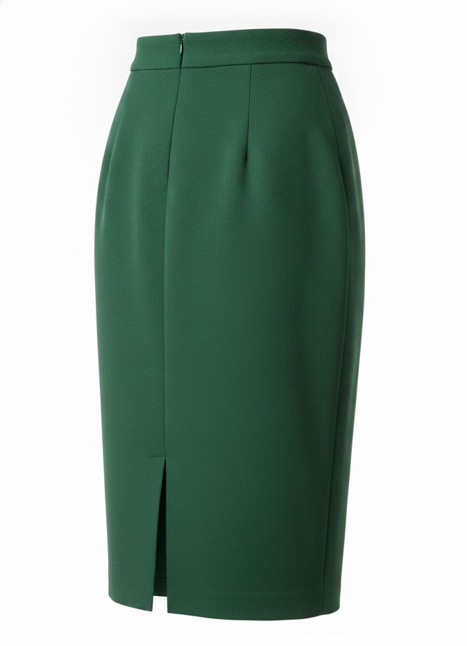 Women's Green Pencil Midi Skirt