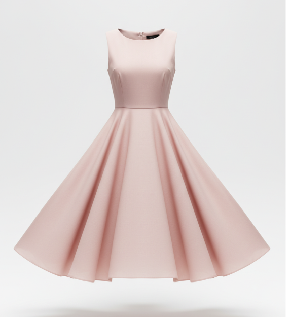 Pink Flare Line Dress