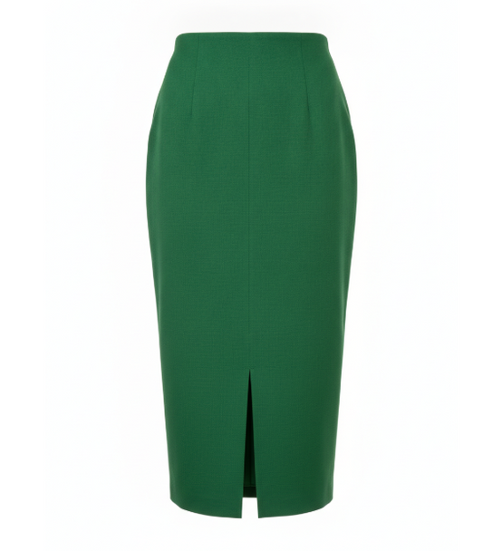 Green Pencil Midi Skirt
