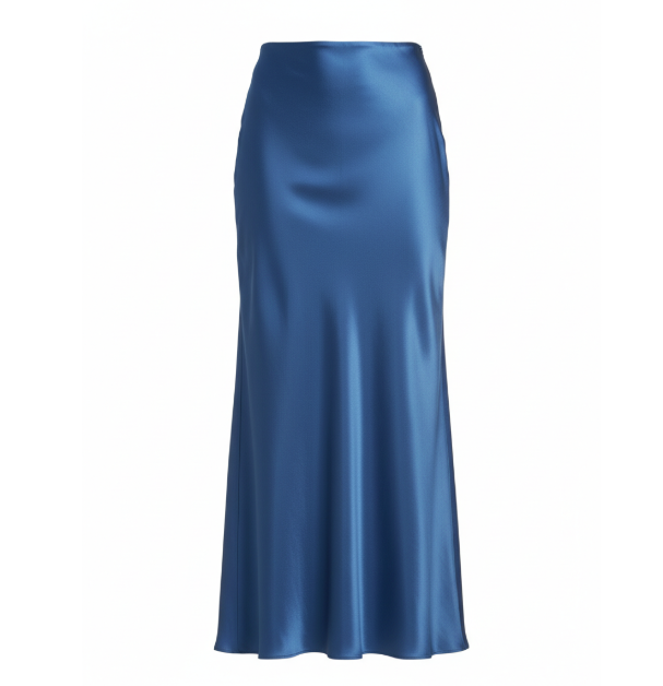 Blue Slip Maxi Skirt