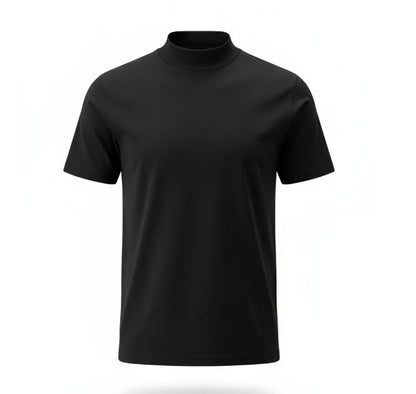 Women's Black Mock Neck T Shirt