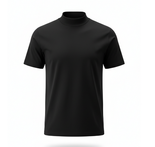 Black Mock Neck T Shirt