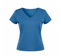 Women's Blue V Neck T Shirt - Blue
