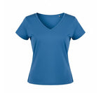 Women's Blue V Neck T Shirt - Blue