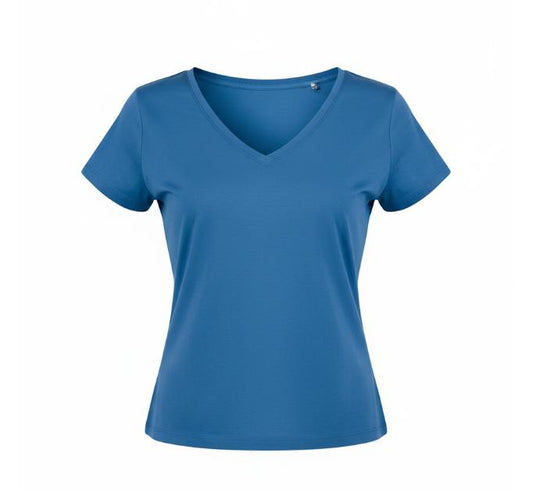 Women's Blue V Neck T Shirt