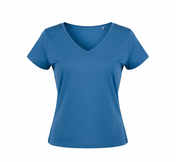 Blue V Neck T Shirt