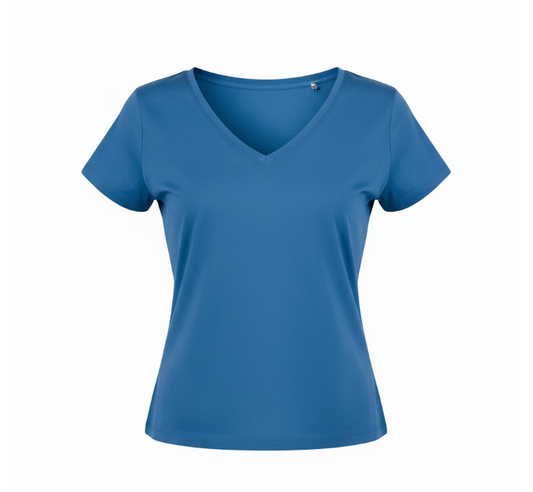 Blue V Neck T Shirt