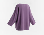 Women's Purple Slouchy Dropped T Shirt - Purple
