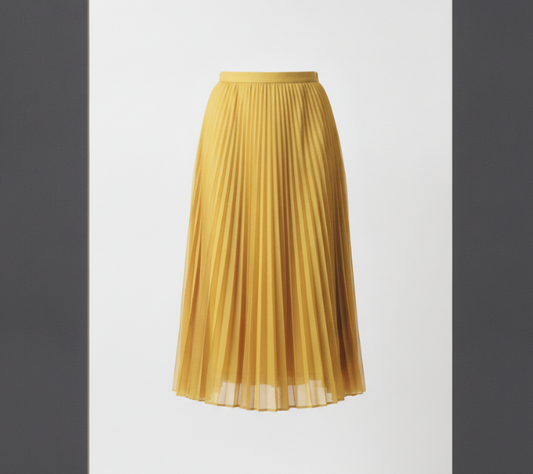 Yellow Pleat Line Skirt