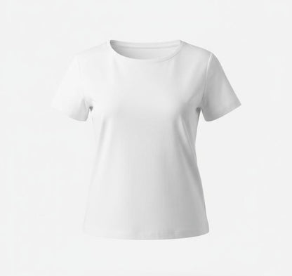 Women's White Box Crew T Shirt