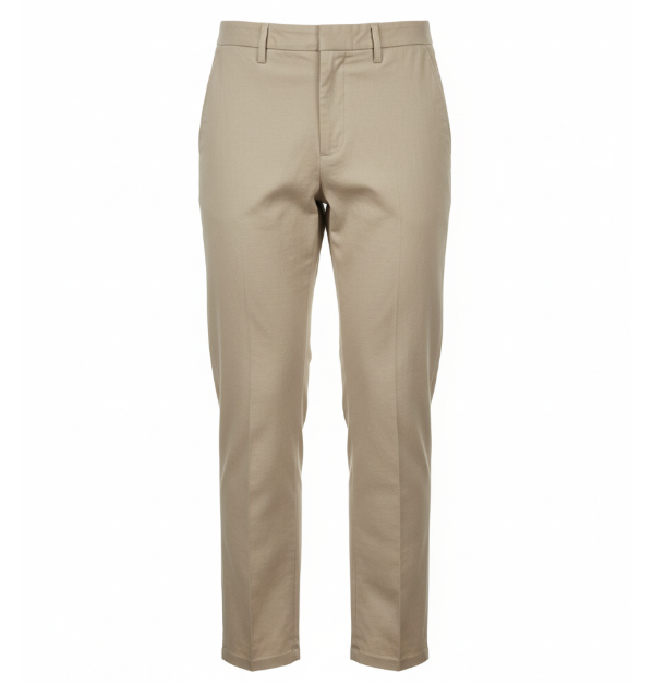 Beige Taper Crop Pant