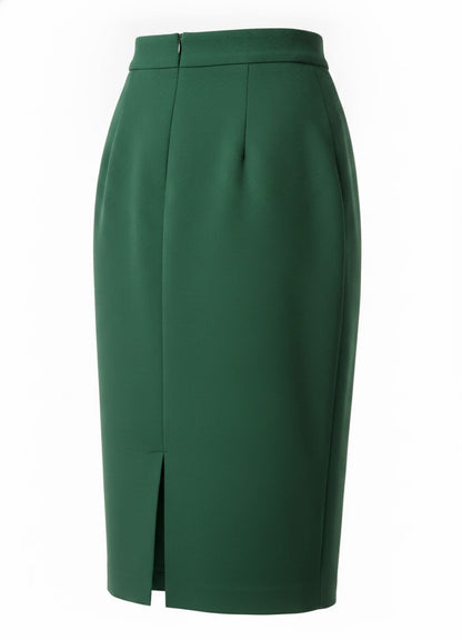 Women's Green Pencil Midi Skirt