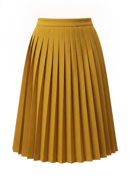 Women's Yellow Pleat Line Skirt